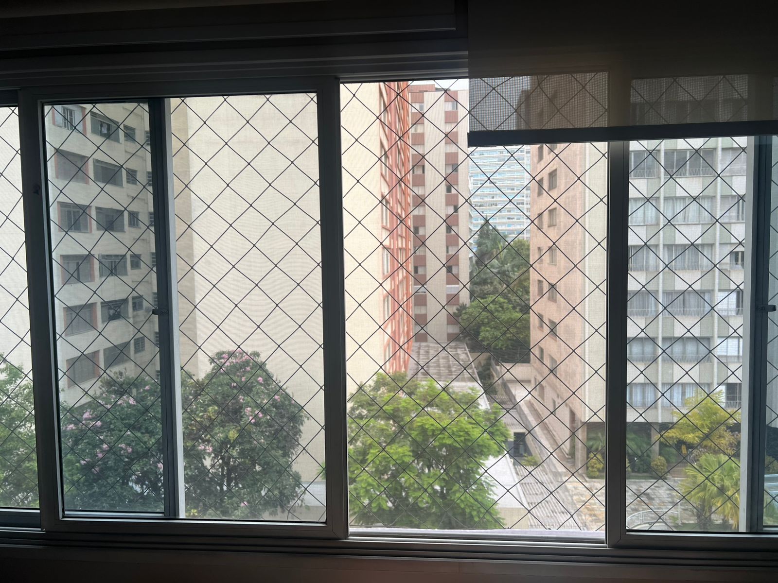 Tela instalada em janela panorâmica